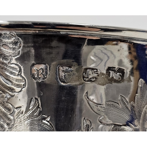 481 - George III silver tankard possibly by John Scofield, London 1772, tapering, the flattened scroll han... 