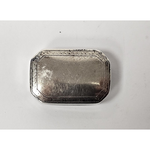 488 - George III silver vinaigrette by Samuel Pemberton, Birmingham 1801, of rectangular form with canted ... 