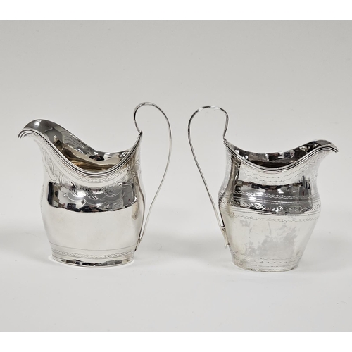 494 - Two George III silver cream jugs, one probably by John Merry, London 1802, the other by Peter, Ann a... 