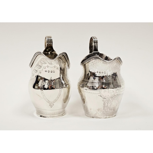 494 - Two George III silver cream jugs, one probably by John Merry, London 1802, the other by Peter, Ann a... 