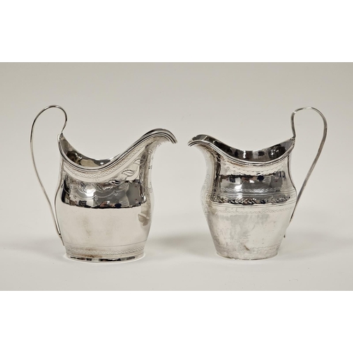 494 - Two George III silver cream jugs, one probably by John Merry, London 1802, the other by Peter, Ann a... 