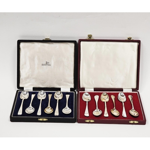 498 - Two cased sets of silver teaspoons, one set by C J Vander Ltd, Sheffield 1964, each with a different... 