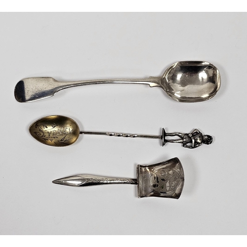 542 - George III silver shovel-shaped caddy spoon, Birmingham 1811 by William Pugh, a white metal silver s... 