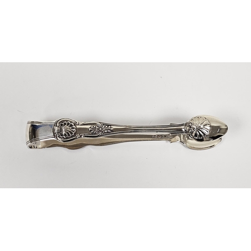 566 - Pair Irish silver sugar tongs, kings pattern, Dublin 1851, makers John Smyth (or Smith), 3oz