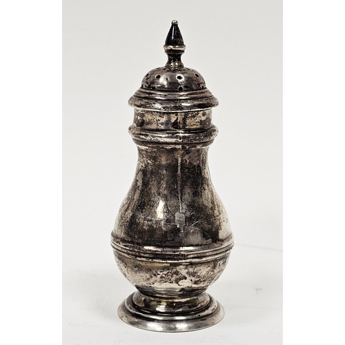 573 - Late Victorian silver baluster-shaped pepperette, Birmingham assay mark, 10cm high, 1.4 ozt