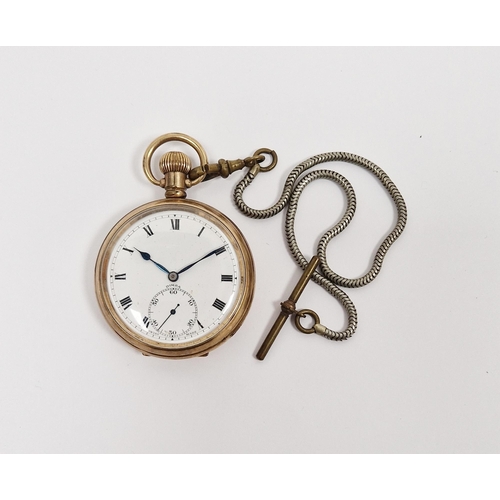 666 - Early 20th century open-faced pocket watch by Dimra, the enamelled dial with Roman numerals denoting... 