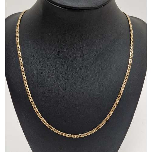 754 - 9ct gold flattened curb-link chain necklace, 8.5g