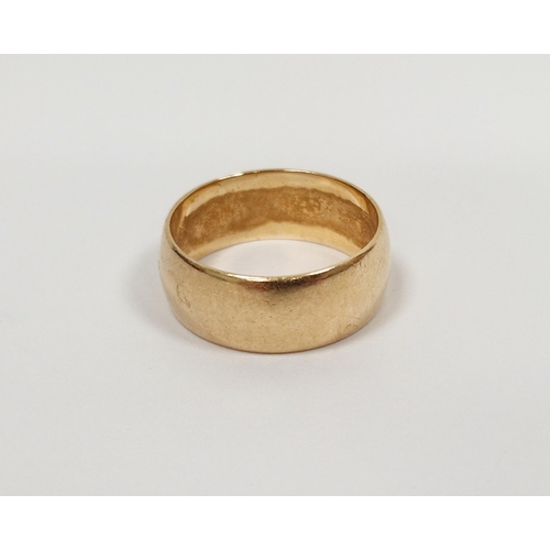 760 - 18ct gold wide wedding band, 6g, size O1/2