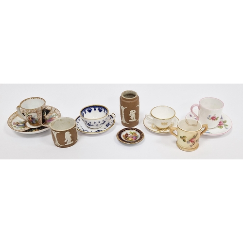 77 - Group of late 19th/early 20th century pottery and porcelain miniature teawares, including: a Royal W... 