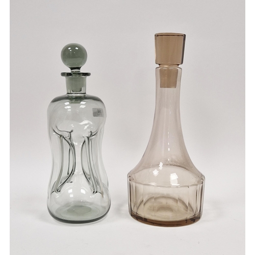 98 - Holmegaard 'Kluk Kluk' decanter and stopper together with another decanter of mallet form (2)