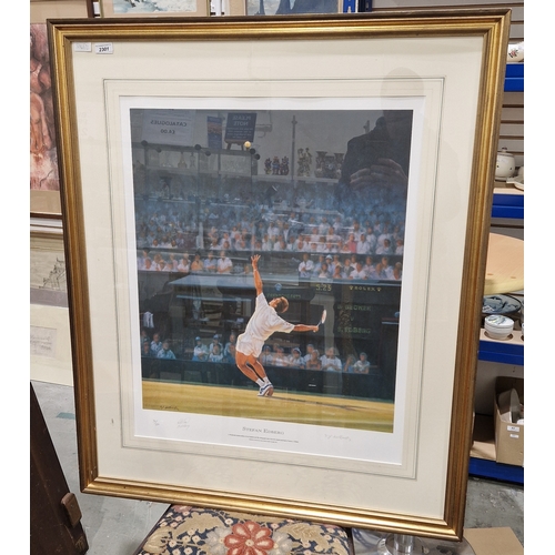 1327 - Terence J Gilbert 
 Limited edition print 
 Stefan Edberg, signed by the artist lower right margin, ... 