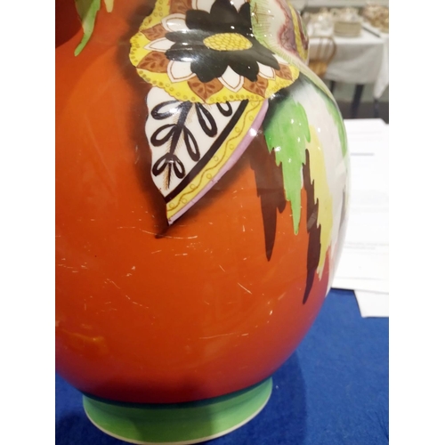 26 - Art Deco Carltonware Phoenix pattern baluster jug, printed and painted in a bright palette with a ph... 