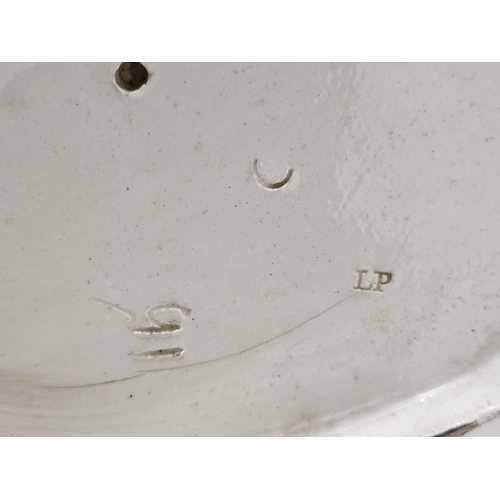 28 - English creamware melon sauce tureen, cover and fixed stand, circa 1775, impressed LP incised 2 and ... 