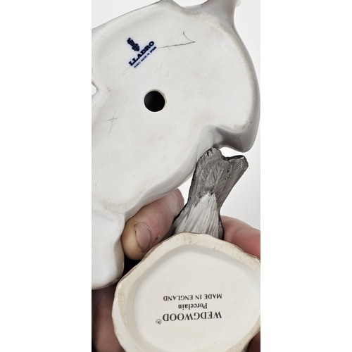 9 - Collection of Goebel figures and animals, a figural table lamp base, 18.5cm high excluding fittings,... 