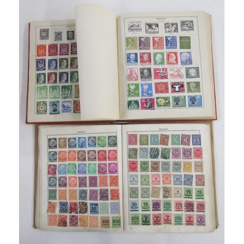 105 - All world stamps: Boxed collection of 10 albums with a Triumph and Strand album both well filled. In... 