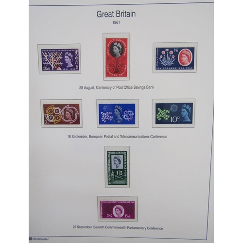 106 - GB and Br Empire/Commonwealth stamps: Two-box collection of 5 Westminster purposed albums in sleeves... 