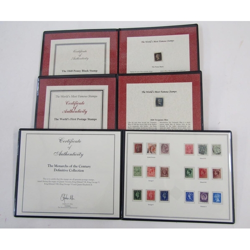 107 - GB stamps: Three Westminster presentation folders in sleeves containing Penny Black TJ, 3 margin, pl... 