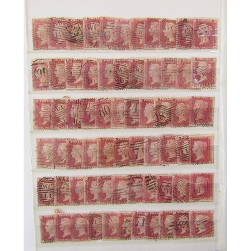 109 - GB stamps: Green stock-book partially filled with QV Penny reds, just under 500 used unchecked for v... 