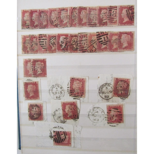 109 - GB stamps: Green stock-book partially filled with QV Penny reds, just under 500 used unchecked for v... 