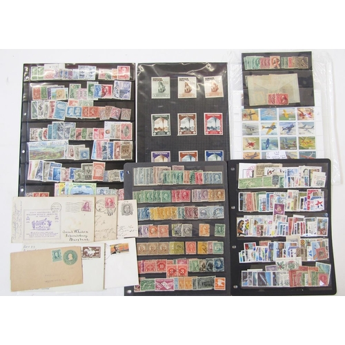 112 - World stamps: Various album pages, stock cards and covers of mint/used definitives & commemoratives ... 