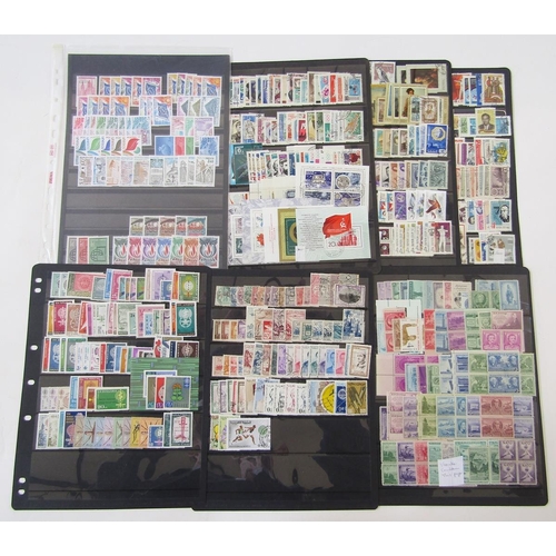 112 - World stamps: Various album pages, stock cards and covers of mint/used definitives & commemoratives ... 