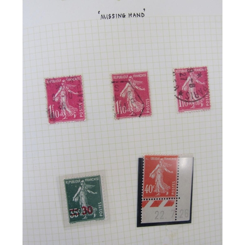 119 - Stamps of France. “Sower” issues in detailed study from 20c to 1F 10c, mostly used, from 1907 to 192... 