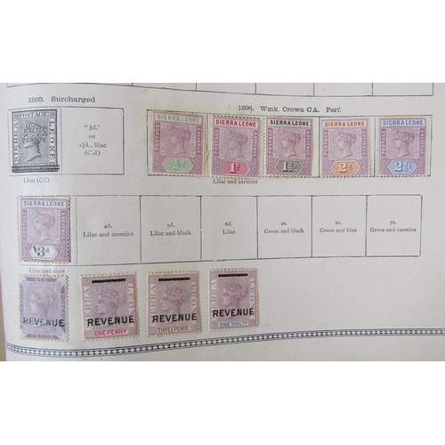 126 - World stamps: Box of 4 SG “Ideal” albums of QV-KGV period issues and carton of loose stamps in envel... 