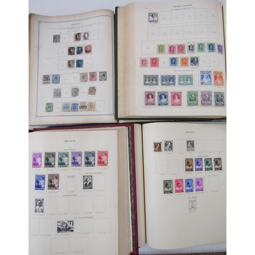 128 - World stamps: Box of 6 large albums (4 sparsely filled), tin and sleeve of mint and used, mainly def... 