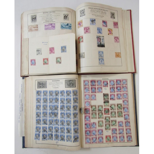 132 - World stamps: Four small albums of mint and used issues; definitives, commemoratives, air, officials... 