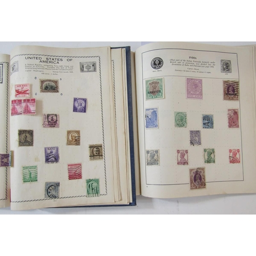 132 - World stamps: Four small albums of mint and used issues; definitives, commemoratives, air, officials... 