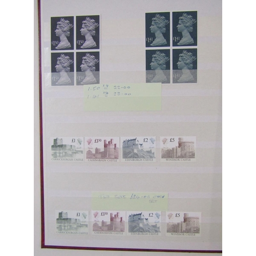 133 - GB stamps: With decimal face value c£400 included, 3 stock-books, 2 catalogues, prestige booklets an... 