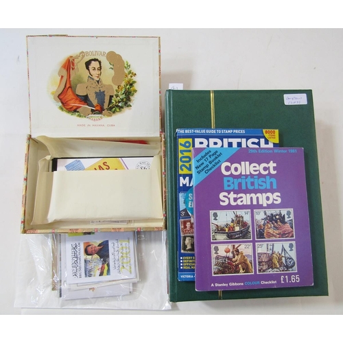 133 - GB stamps: With decimal face value c£400 included, 3 stock-books, 2 catalogues, prestige booklets an... 