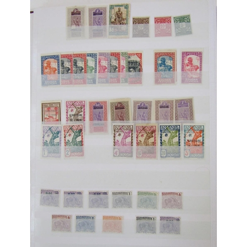 141 - France - Colonial stamps: Mint and used accumulation of various French colonies in large 30 page/60s... 