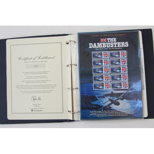 147 - World stamps: Bag of 5 albums including 2 purposed; one to the History of the RAF limited edition 09... 