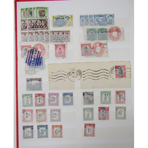 154 - South Africa stamps: Four stock-books of mainly mint/used definitives, commemoratives and postage du... 