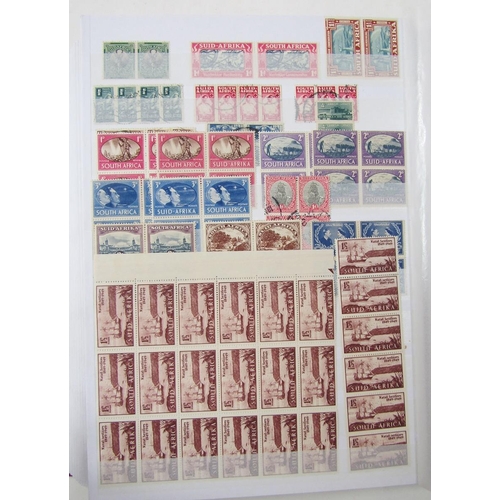 154 - South Africa stamps: Four stock-books of mainly mint/used definitives, commemoratives and postage du... 