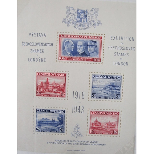 159 - Czechoslovakia stamps: 5 albums, stock sheet and packets of various issues from first one 1918 on. M... 