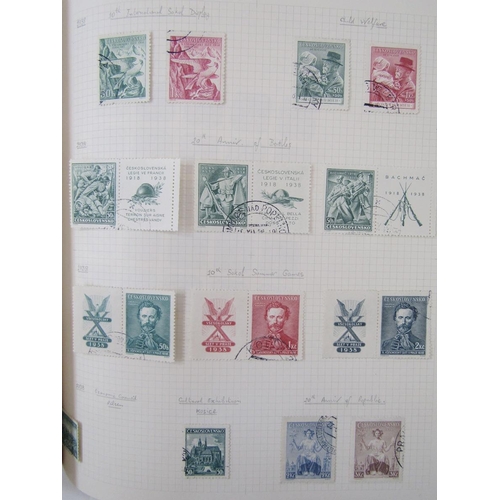 159 - Czechoslovakia stamps: 5 albums, stock sheet and packets of various issues from first one 1918 on. M... 