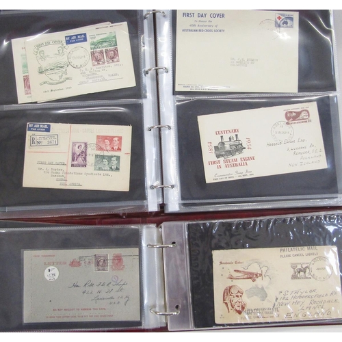 166 - Australia stamps: Large box of 7 cover albums with 200+ covers, many first day and also first flight... 