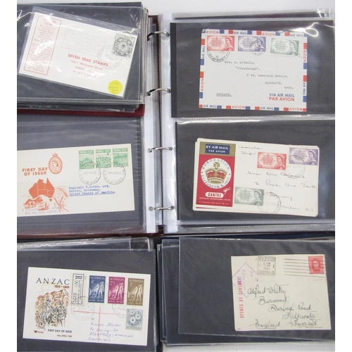 166 - Australia stamps: Large box of 7 cover albums with 200+ covers, many first day and also first flight... 