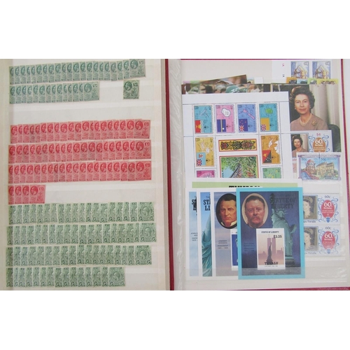 176 - Br Empire/Commonwealth & World stamps: Two stock-books of mint and used; mainly definitives/commemor... 