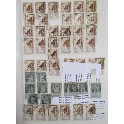 184 - Stamps of France: Five large stockbooks of used “Sower” and other definitives plus commemoratives/ot... 