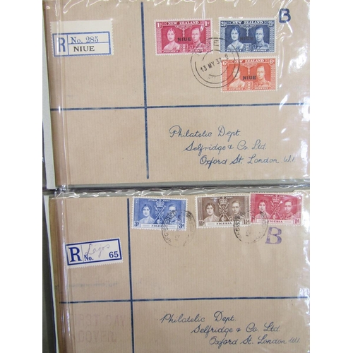 200 - Br Empire: Large album of over 60 KGVI 1937 Coronation covers sent to Philatelic Department of Selfr... 