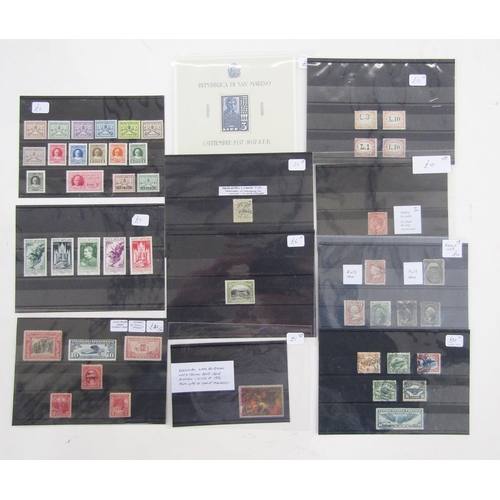 219 - Br Empire & Rest of World: Sleeve of 37 stock-cards, R to V countries, ex dealer, of mint and used, ... 