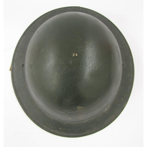 236 - WWI British Army Brodie helmet mark 2, stone cannonball and iron spearhead.