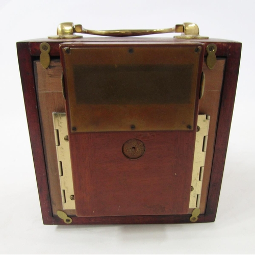 263 - Early 20th Unicum bellow field camera, mahogany and brass bound case, marked Bausch and Lomb co