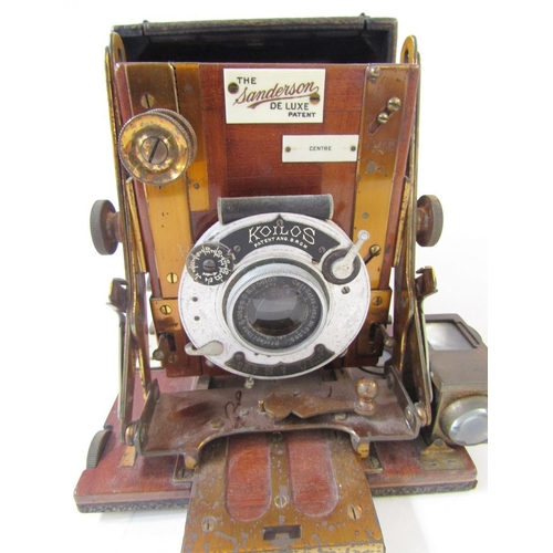 272 - Early 20th century Sanderson De Luxe quarter plate camera, with Koilos patent shutter, Carl Zeiss Je... 