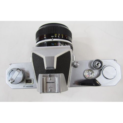 273 - Nikon Nikkormat SLR camera, serial number 4623303, with Nikkor 50mm 1:2 lens, 3241038, in original c... 