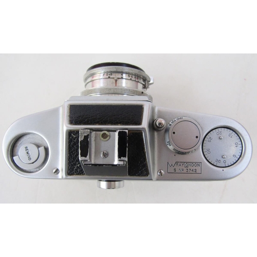 282 - Wray London Wrayflex 1a 35mm SLR camera, c.1950's, serial number 3742, with a Wray Unilux 50mm lens,... 