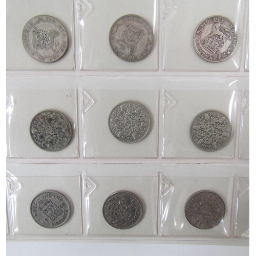 301 - Collectors folder of English coinage, sixpences including William III 1697, William and Mary 4d 1690... 